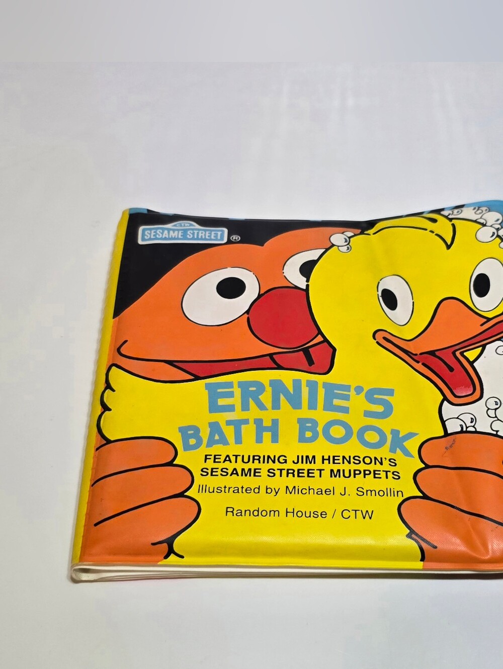 Ernie's Bath Book Sesame Street Vintage 1982 Waterproof Booklet